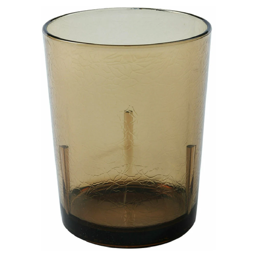 Cambro D14609 14 Oz Amber Tumbler with Crackled Finish Plastic