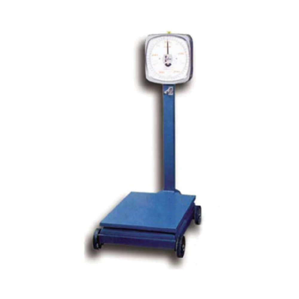 Omcan 10842 21 Inch Two Dial Platform Scale 200 Kg Enameled Steel with Wheels
