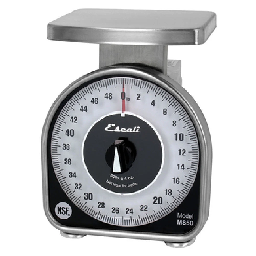 Carlisle SCMDL50 6-1/2 Inch 50 lb Mechanical Dial Scale with Tare Function Stainless Steel