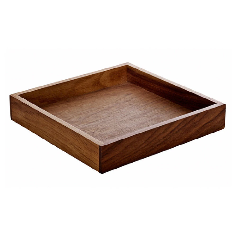 BauscherHepp P428900 7 Inch Square Menage Tray Walnut Wood Serving Tray