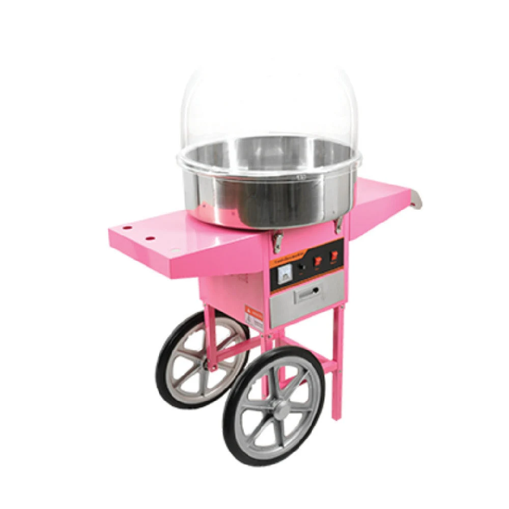 Omcan 40383 20 Inch Cotton Candy Machine with Trolley and Display Meter