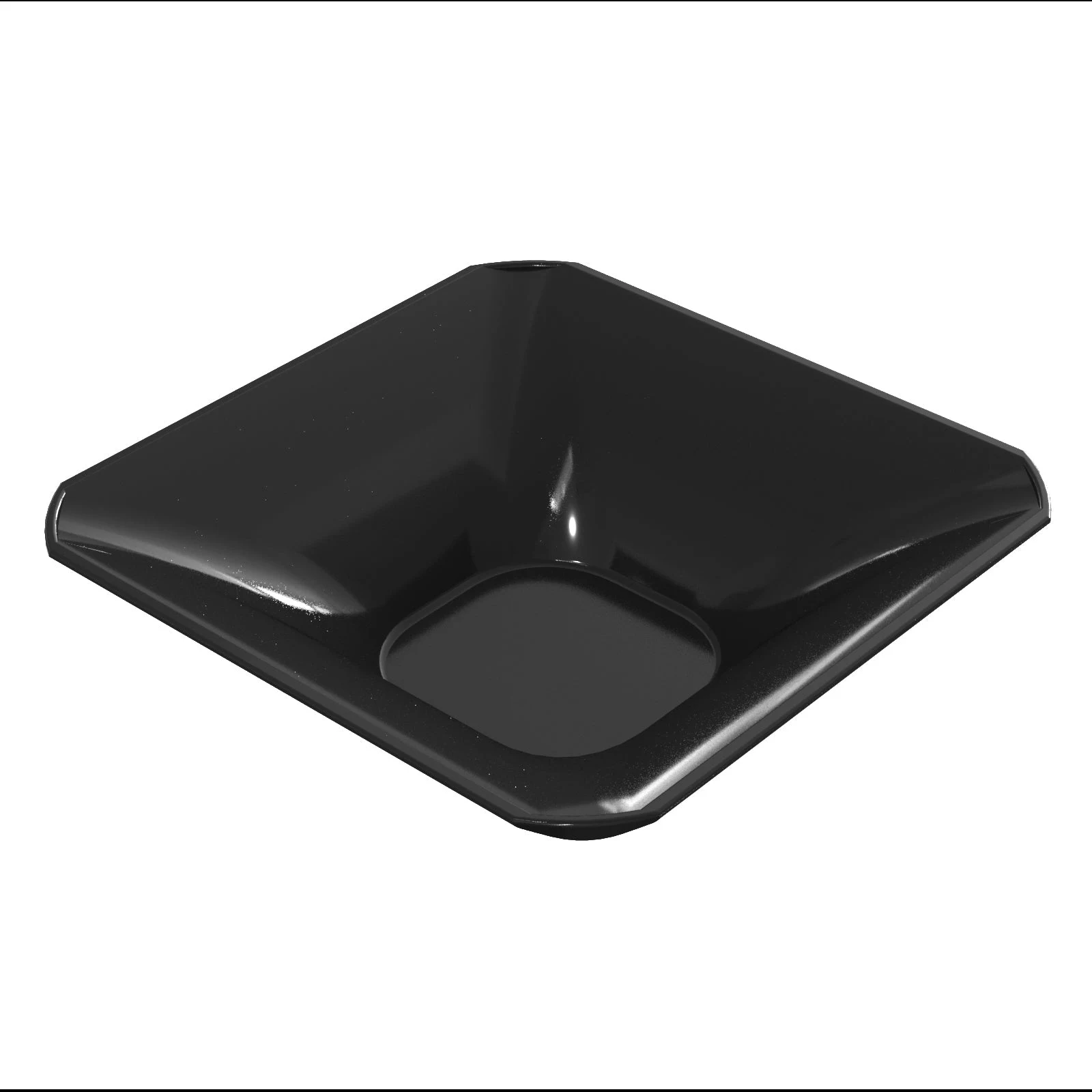 Tablecraft CW3520BK 8 Quart Square Bowl Cold Holding Aluminum Black Finish