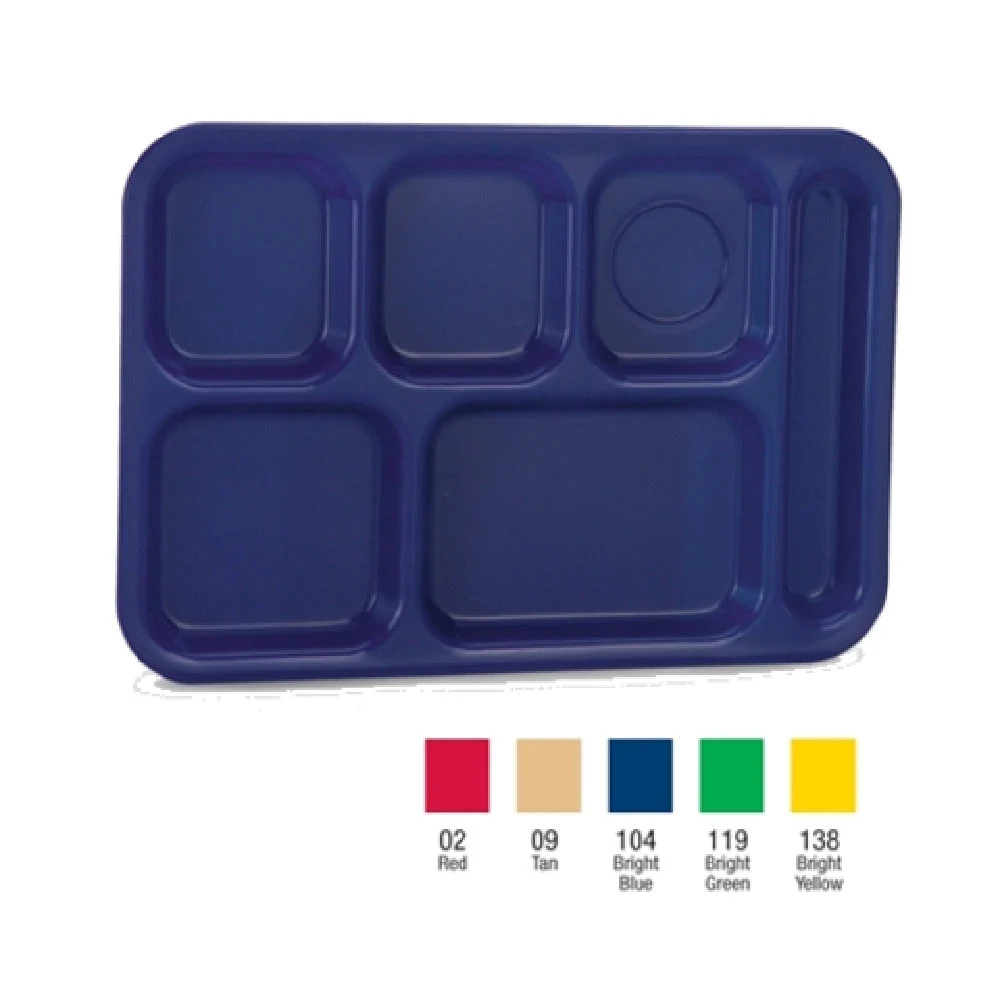 Vollrath 2614-04 13-3/4 Inch Blue School Compartment Tray Polypropylene with Stackable