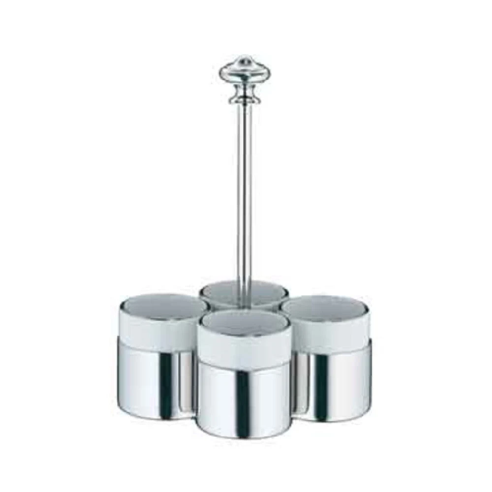 BauscherHepp 19.3186.6440 Sugar Server Set Silver Plate Stand 4 Porcelain Inserts