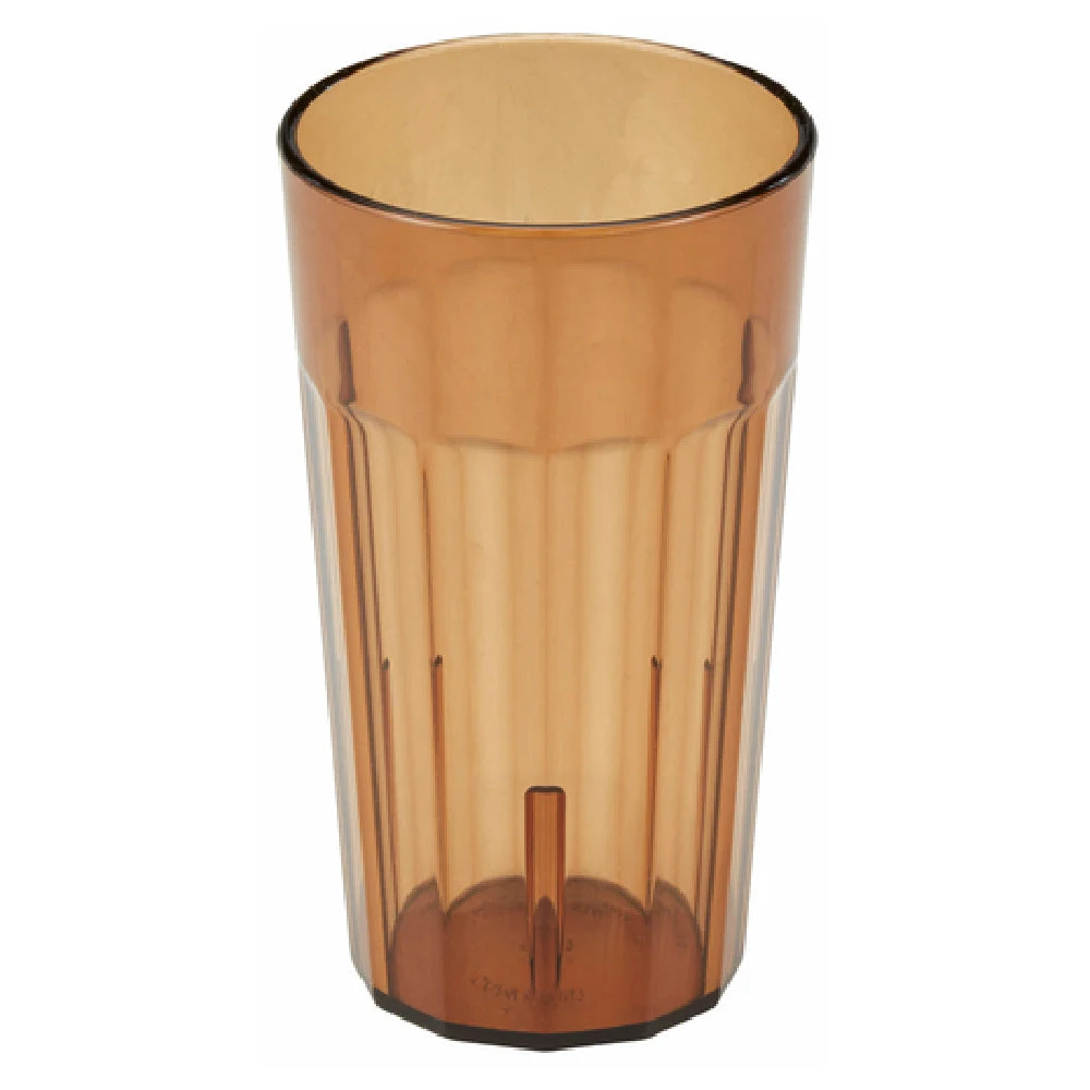Cambro NT12153 12.6 Oz Tumbler Fluted Amber SAN Plastic with Stackable Design