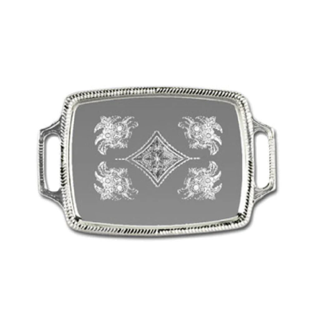 Admiral Craft CCT-1220 19-1/2 Inch Oblong Cater Tray with Handles Chrome Plated