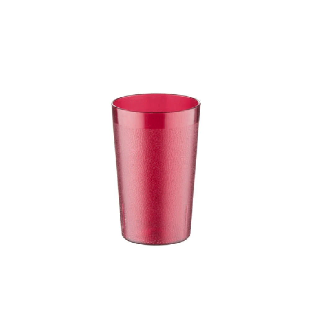 CAC China BVPT-10RD 10 Oz Tumbler Plastic Break Resistant Stackable Red Pebbled