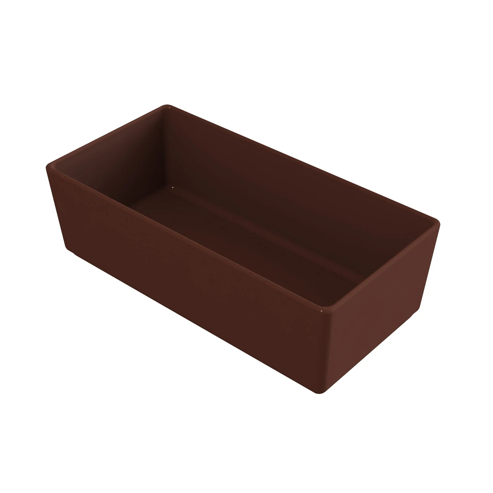Tablecraft CW4026BR 2 Quart Brown Rectangular Bowl Cast Aluminum Cold Holding