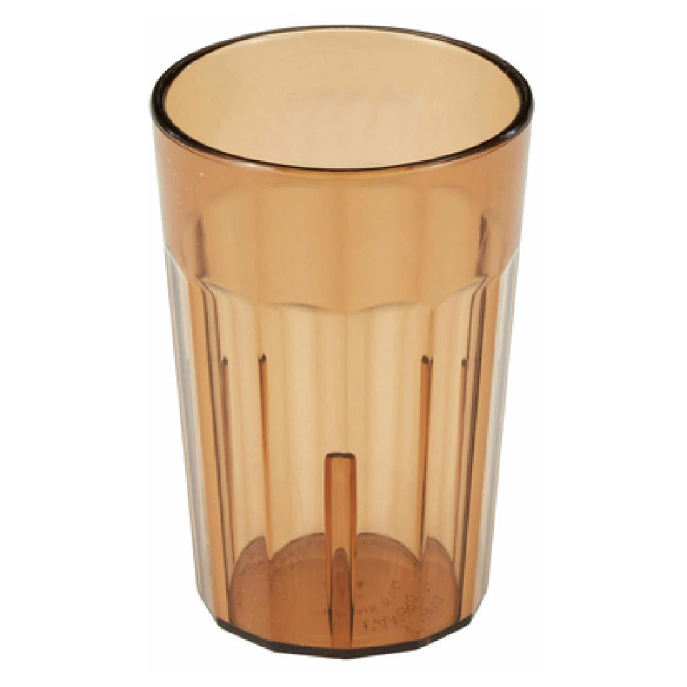 Cambro NT5153 6.4 Oz Fluted Plastic Tumbler Amber with Interior Stacking Lugs