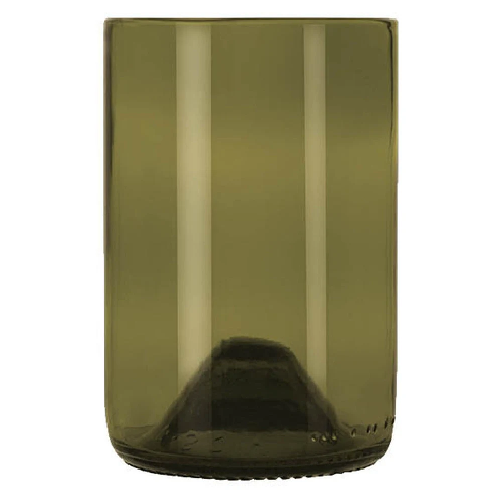Libbey 97280 12 Oz Double Old Fashioned Glass Repurposed Wine Bottle Dark Olive