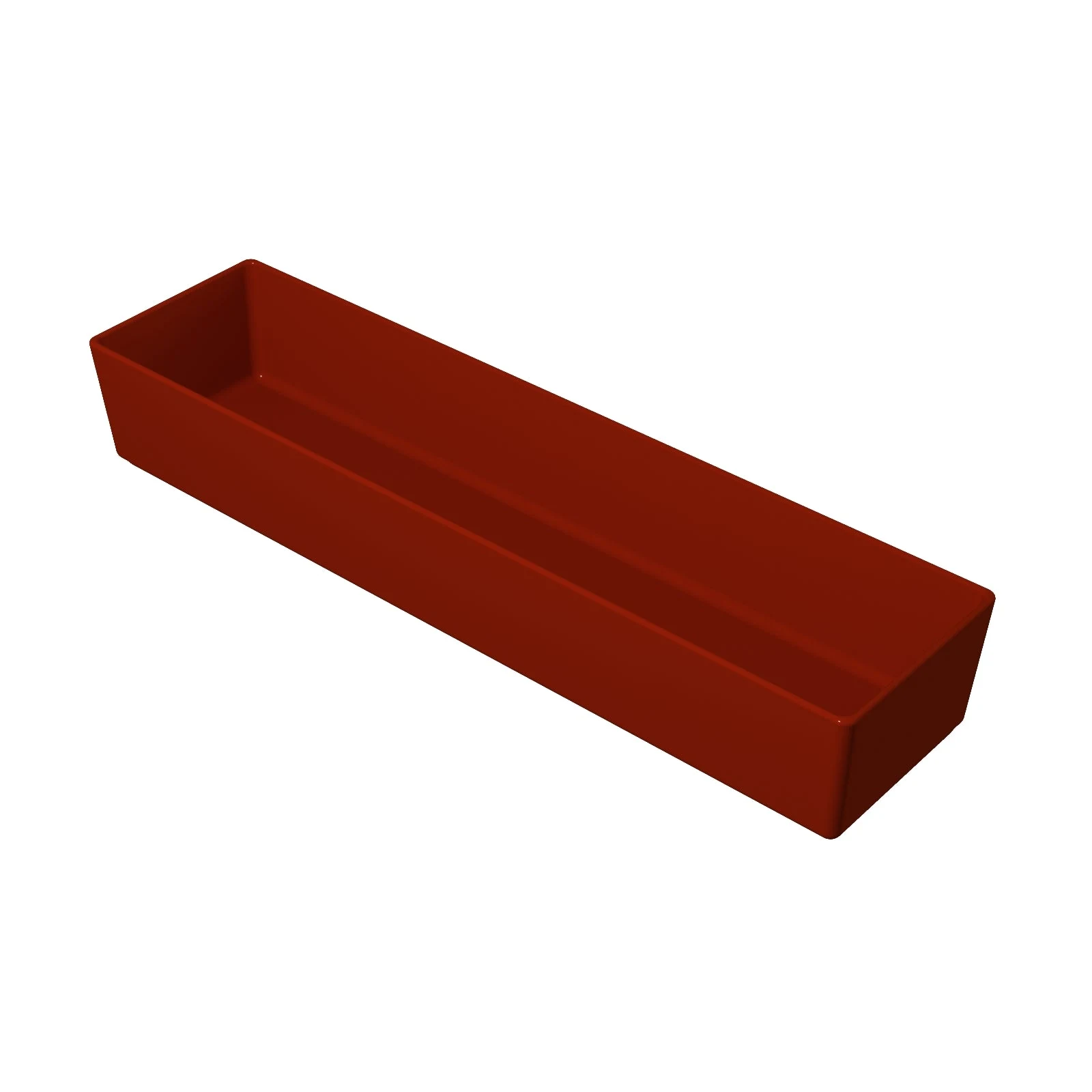 Tablecraft CW4018R 3-1/2 Qt Rectangular Cold Holding Bowl Aluminum Red Finish