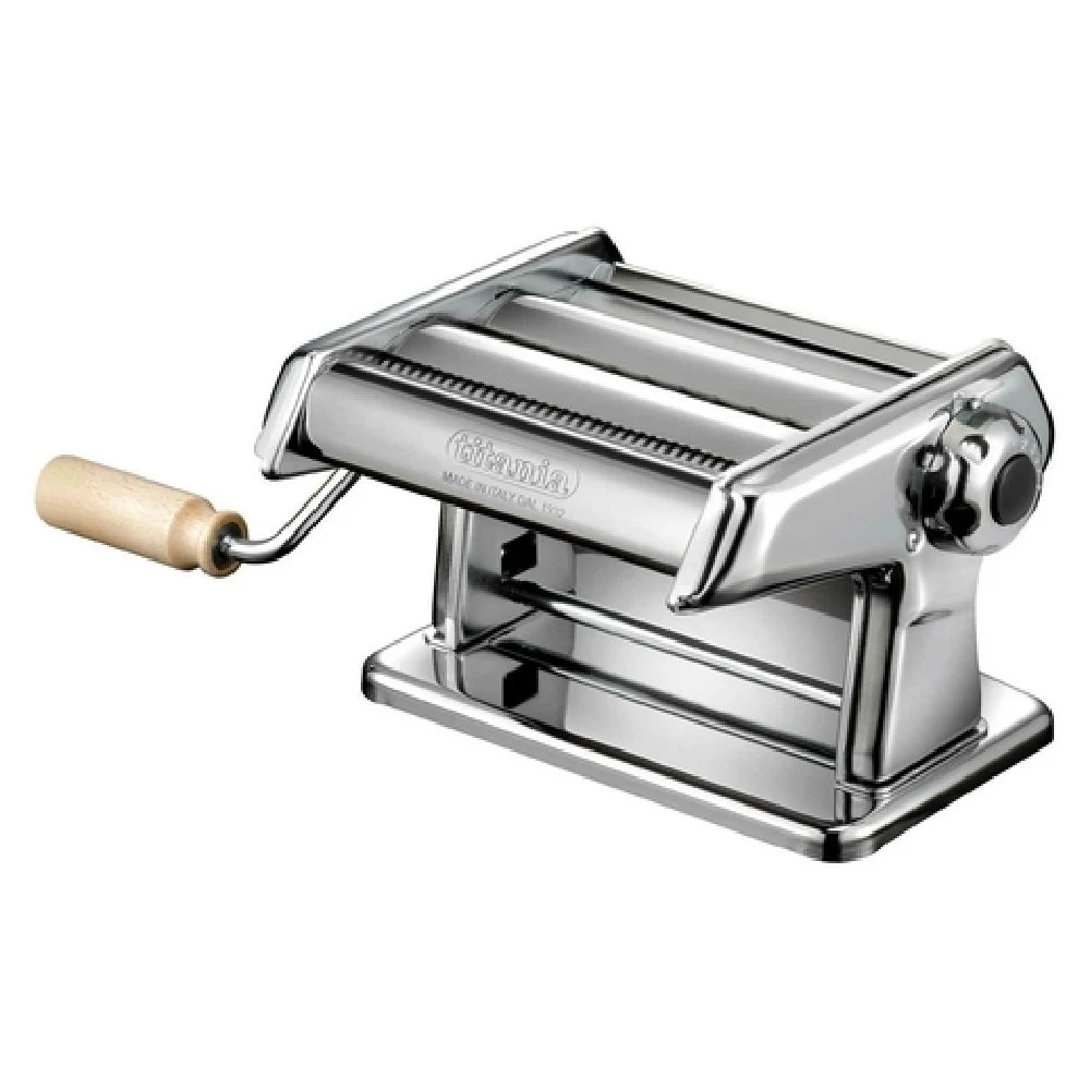 Matfer 073140 7-1/2 Inch Titania Pasta Machine Manual Chrome Plated Steel with 3 Cutters