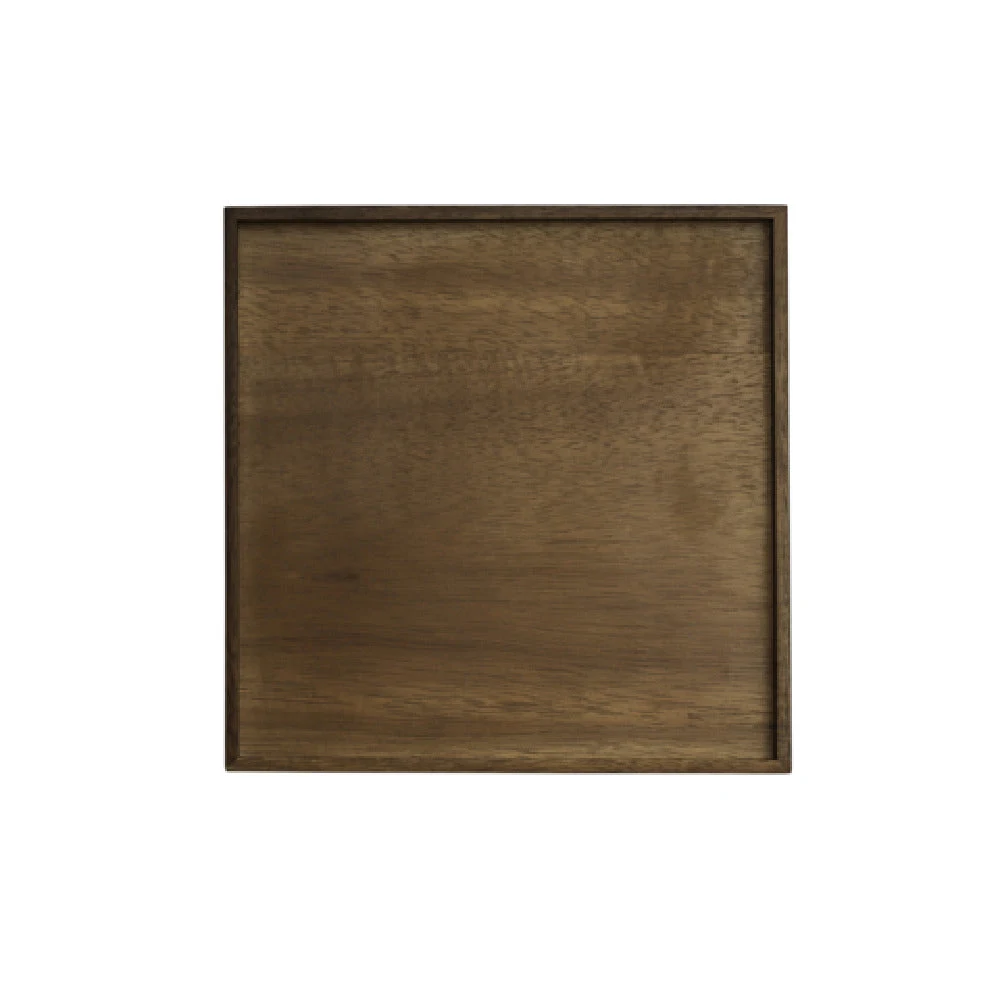 Steelite 6525T244 8.75 Inch Round Wood Tray White Album Serving Display Tray
