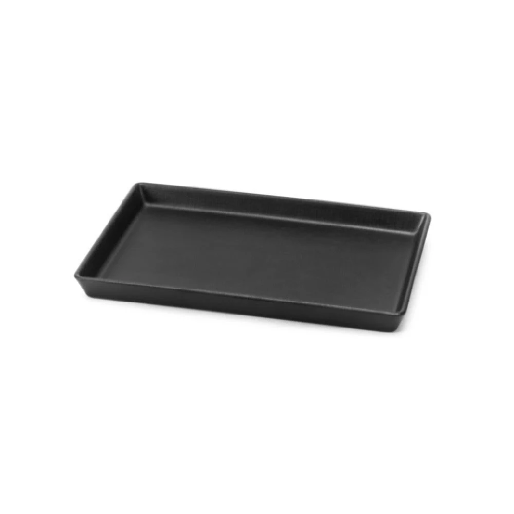 Steelite DFTRC128LT010 12 Inch Tray Rectangular Black Linen Melamine