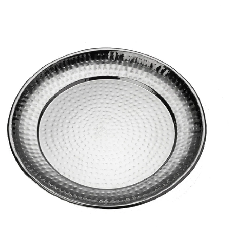 American Metalcraft HMRST1401 14 Inch Diameter Hammered Finish Serving Tray Stainless Steel