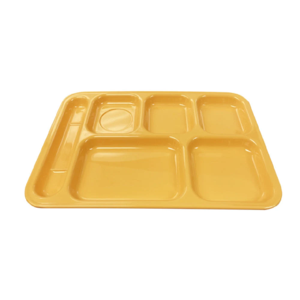 Thunder Group ML801YW 14-1/2 Inch Yellow Tray Melamine Left Hand - 6 Compartment