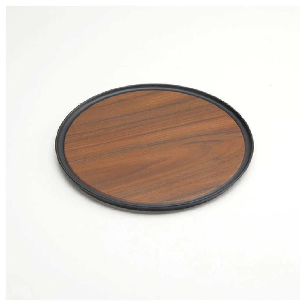 American Metalcraft MNSTR12 12 Inch Round Tray Non-slip Woodgrain Melamine