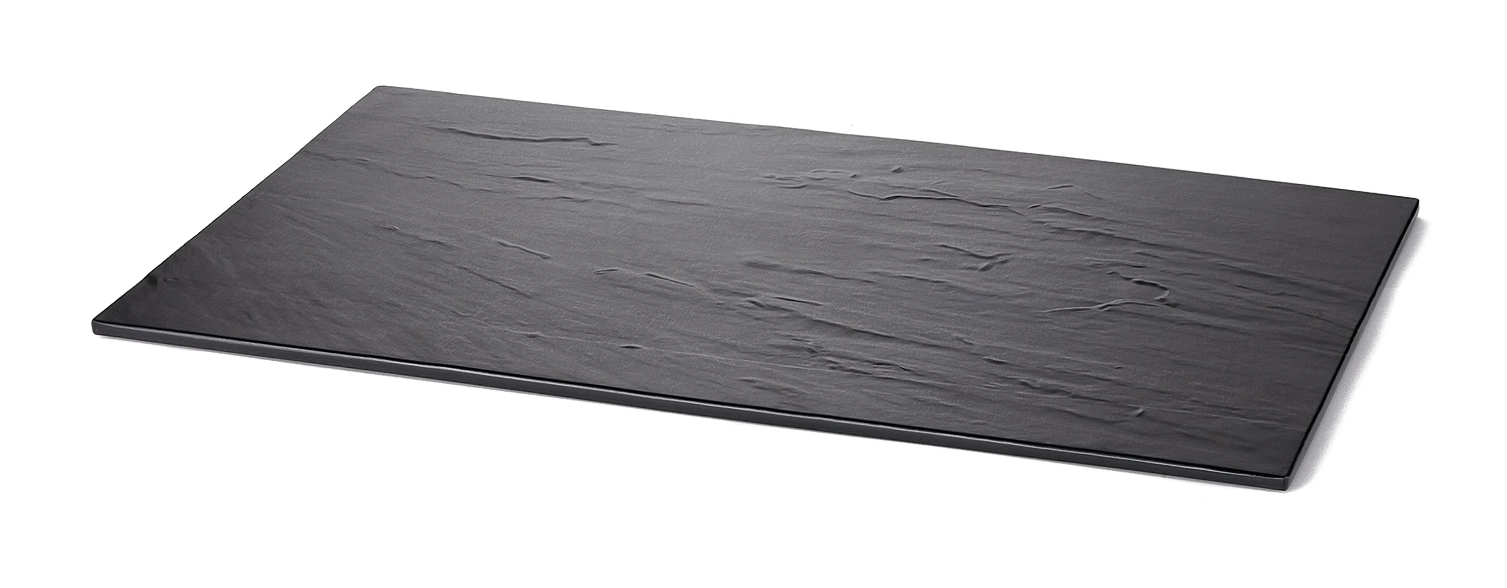 Tablecraft MG1 20-3/4 Inch Rectangular Display Tray Dishwasher Safe Melamine Black Slate