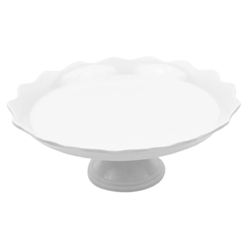 BauscherHepp T1360 9-7/8 Inch Wave Cake Display Stand Dishwasher Safe Melamine White