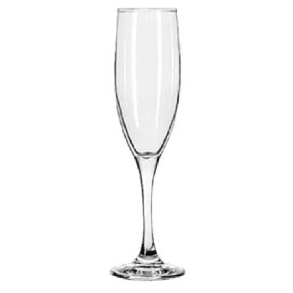 Libbey 3796 Flute Glass 6 Oz. Tall Safedge Rim Glassware 12 Packs