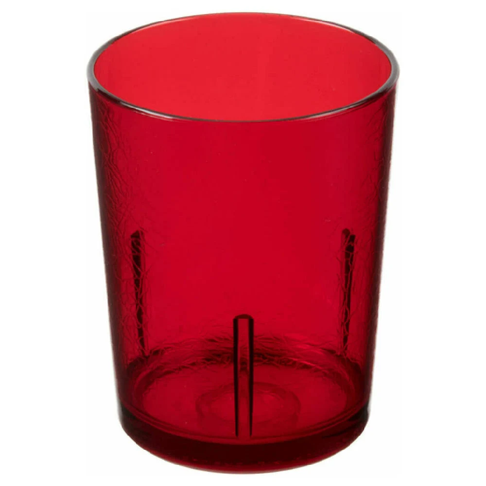 Cambro D14156 14 Oz Crackled Design Tumbler SAN Ruby Red