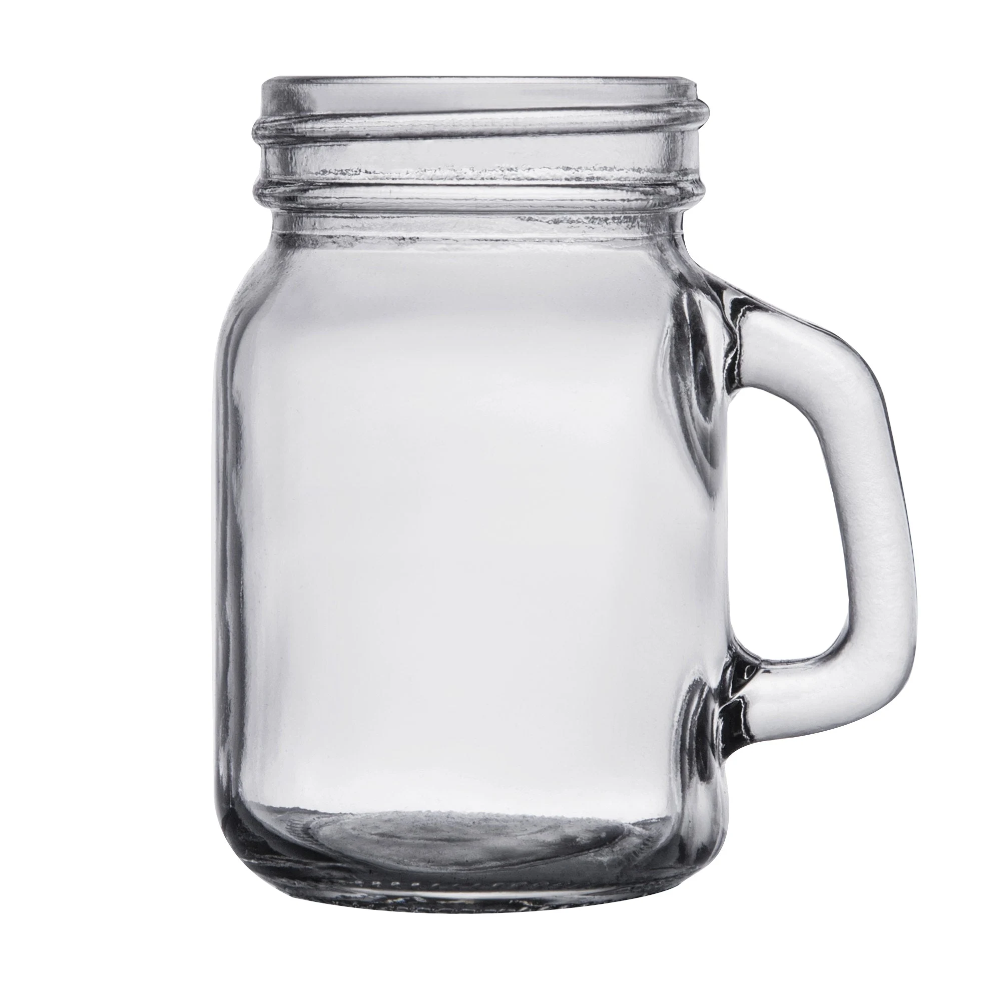 Tablecraft FLBEER4 4-1/2 Oz Square Glass Mason Jars with Dishwasher Safe Design