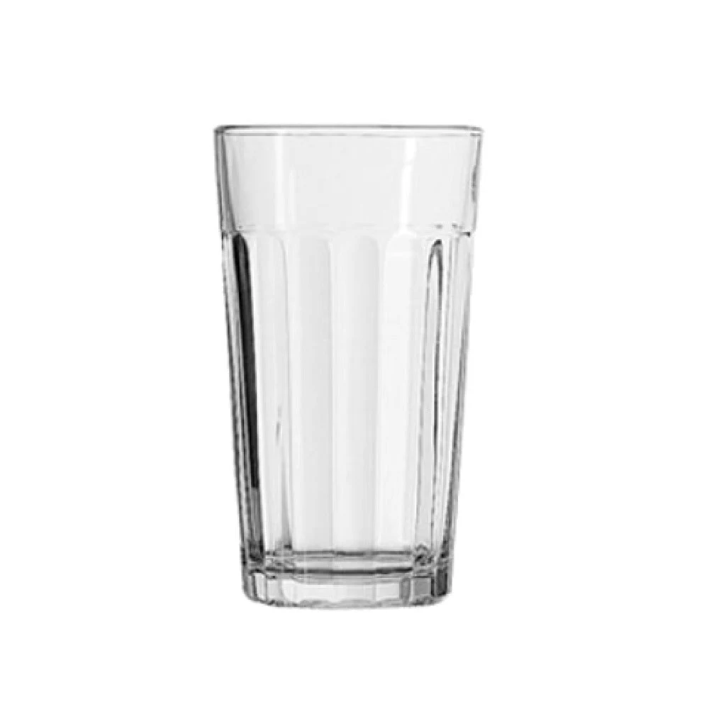Anchor Hocking 7637U 12 Oz Beverage Glass Rim Tempered Paneled Glass Case