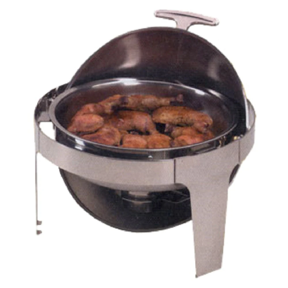 American Metalcraft ADAGIORD18 7 Qt Round Chafer Roll Top Stainless Steel with Pans
