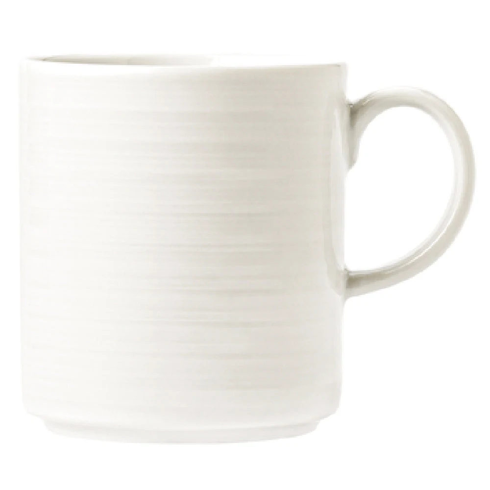 Libbey 999001572 Mug 12 Oz Embossed Stackable Porcelain Lunar White