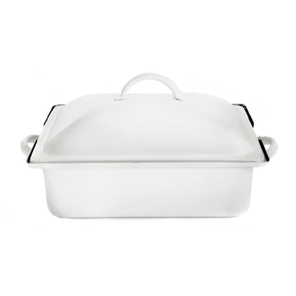 Steelite DW04QCWG8WT 4.0 Quart Canned Heat Rectangle Chafer Stainless Steel White