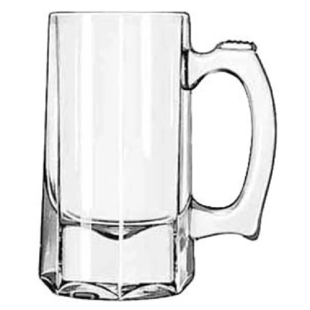 Libbey 5205 10 Oz Beer Mug With Handle Glass Clear Commercial Grade 12 Packs