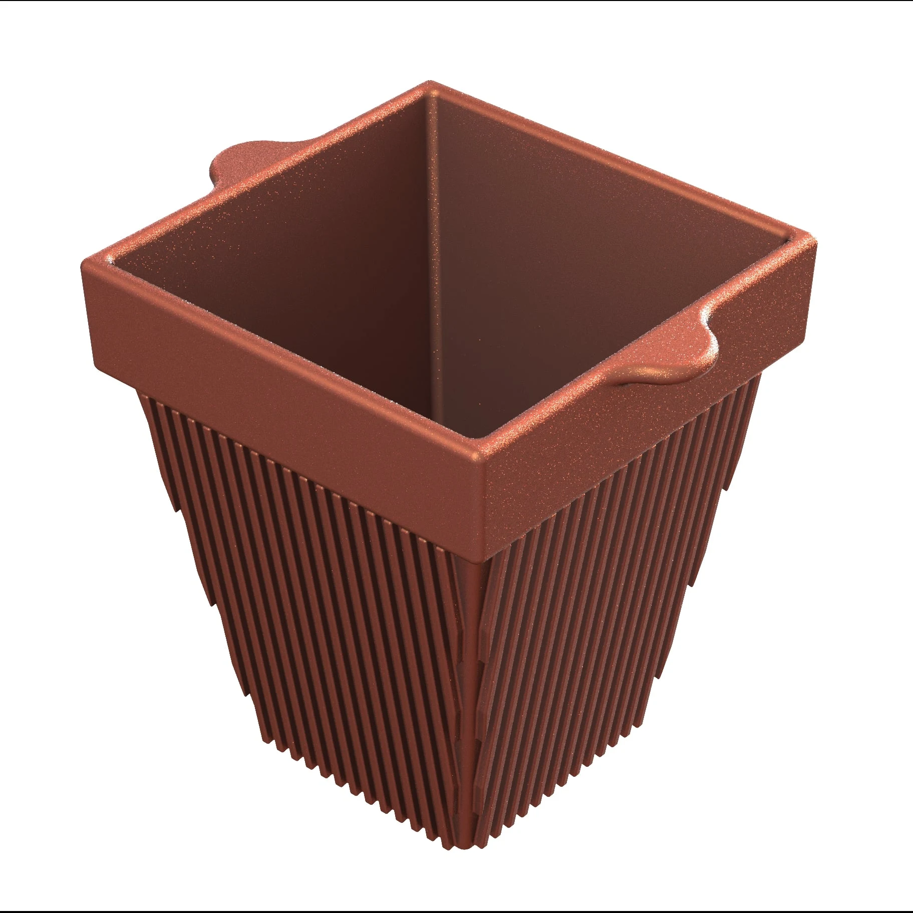 Tablecraft CW1470CP 2 Quarts Cold Holding Square Condiment Bowl Aluminum Copper