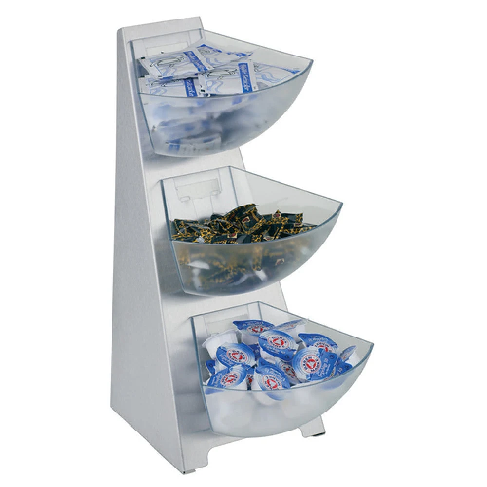Libbey APS 11444 8-3/8 Inch Wide 3-tier Rack Set with Clear Bowls Stainless Steel