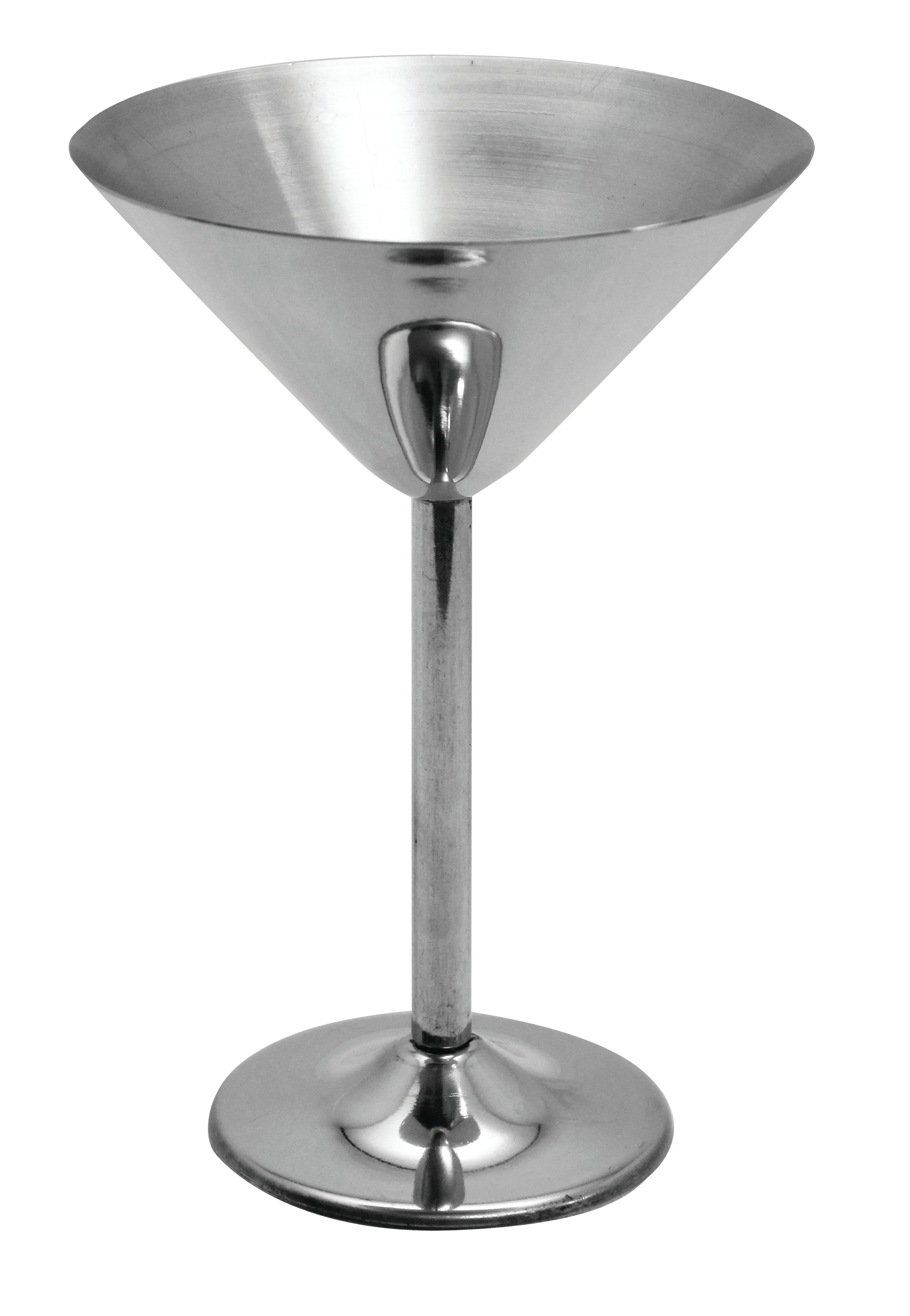 Tablecraft MCSS10 10 Oz Martini Cup Stainless Steel Stemmed Dishwasher Safe