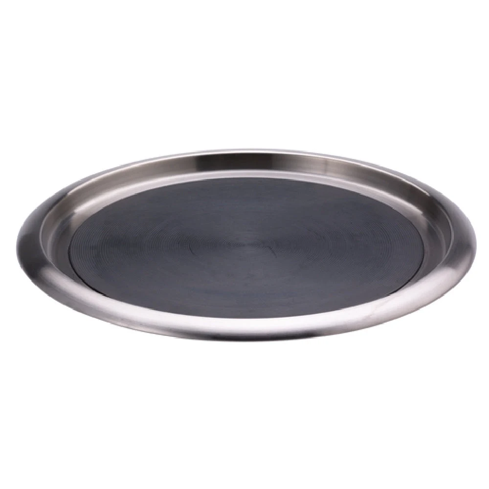 Service Ideas TR1614SR 16 Inch Tray Round Stainless Steel with Silicone Insert