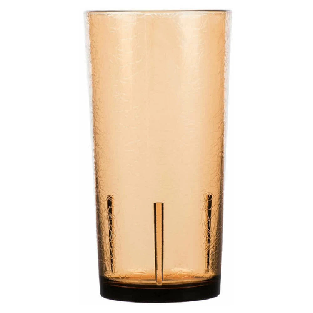 Cambro D24609 24 Oz Crackled Tumbler Light Amber SAN Plastic