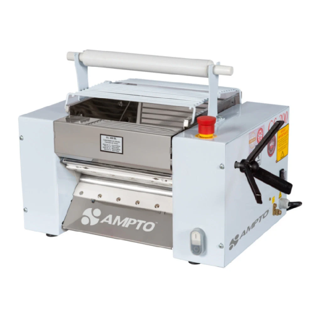AMPTO CL-300SL 12 Inch Dough Roller and Sheeter Steel Countertop with Adjustable Thickness