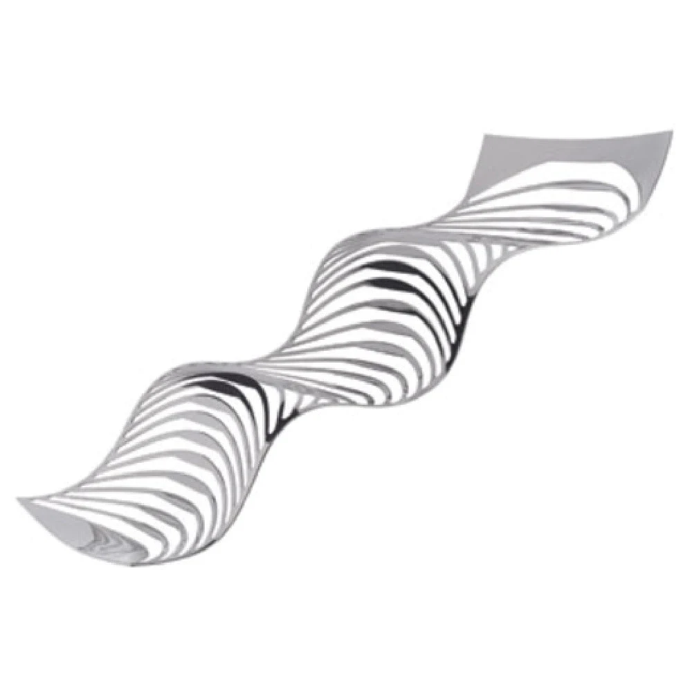 Spring USA XC6739 21-1/2 Inch Serving Tray Wave Pattern Stainless Steel