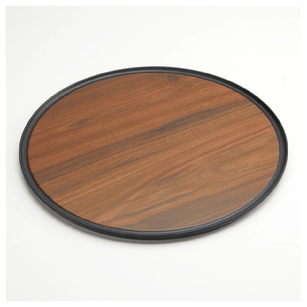 American Metalcraft MNSTR16 16 Inch Diameter Round Tray Non-slip Melamine Woodgrain Finish