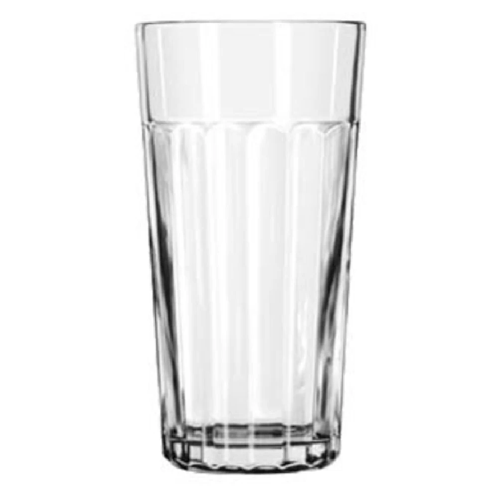 Libbey 15645 24 Oz Glass Jumbo Cooler DuraTuff with Paneled Design