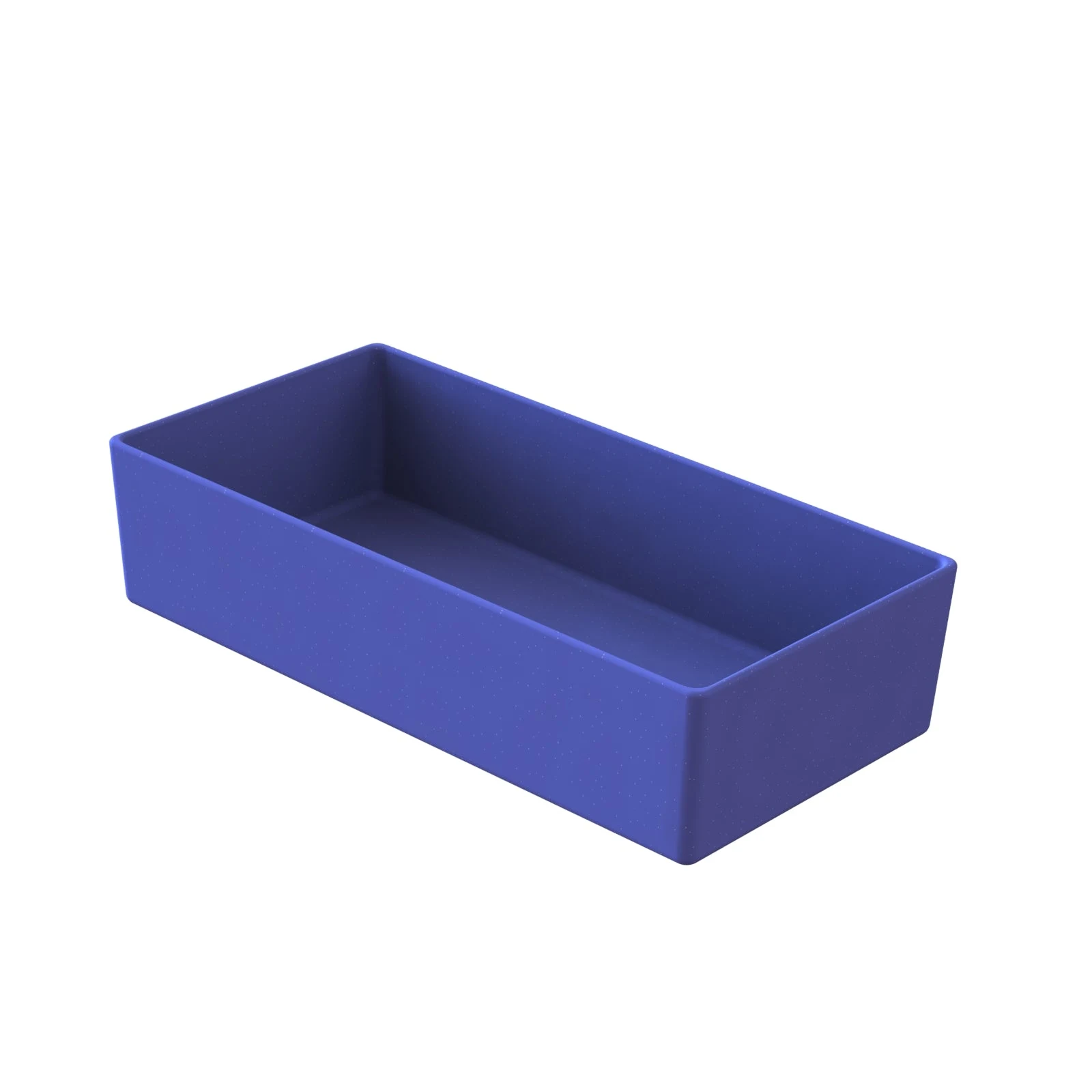 Tablecraft CW4022BS 1-3/4 Qt Rectangular Bowl Cold Holding Blue Speckle Aluminum