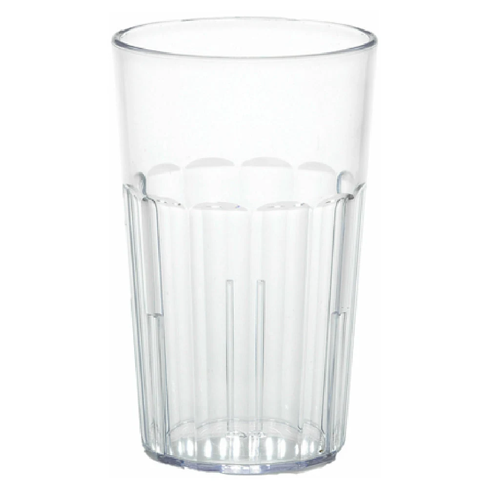 Cambro NT14152 14 Oz Clear Fluted Newport Tumbler SAN Plastic with Stacking Lugs