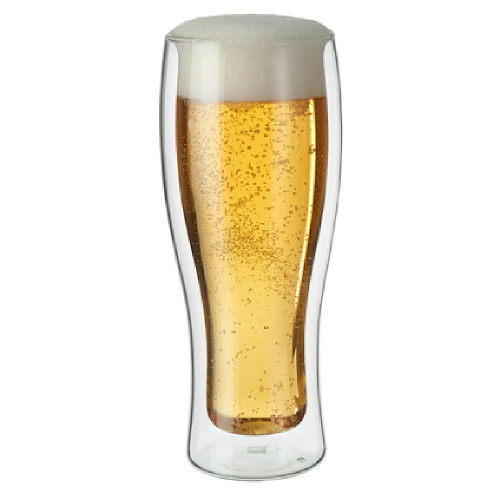 Zwilling 39500-210 14 Oz Double Wall Beer Glass Set Clear Borosilicate Glass