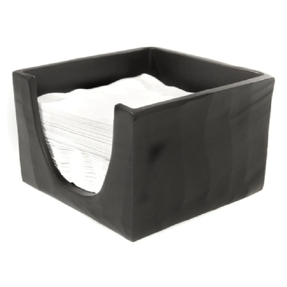 Steelite KMK1010ES 6 Inch Square Beverage Napkin Holder Break Resistant Resin Espresso