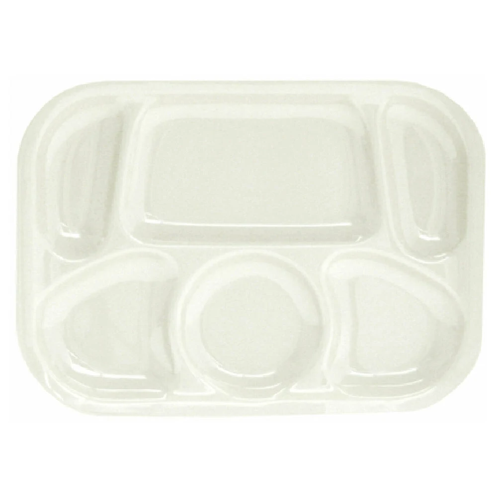 Thunder Group ML803W 13 Inch Tray Break-Resistant Melamine White With 6 Compartments