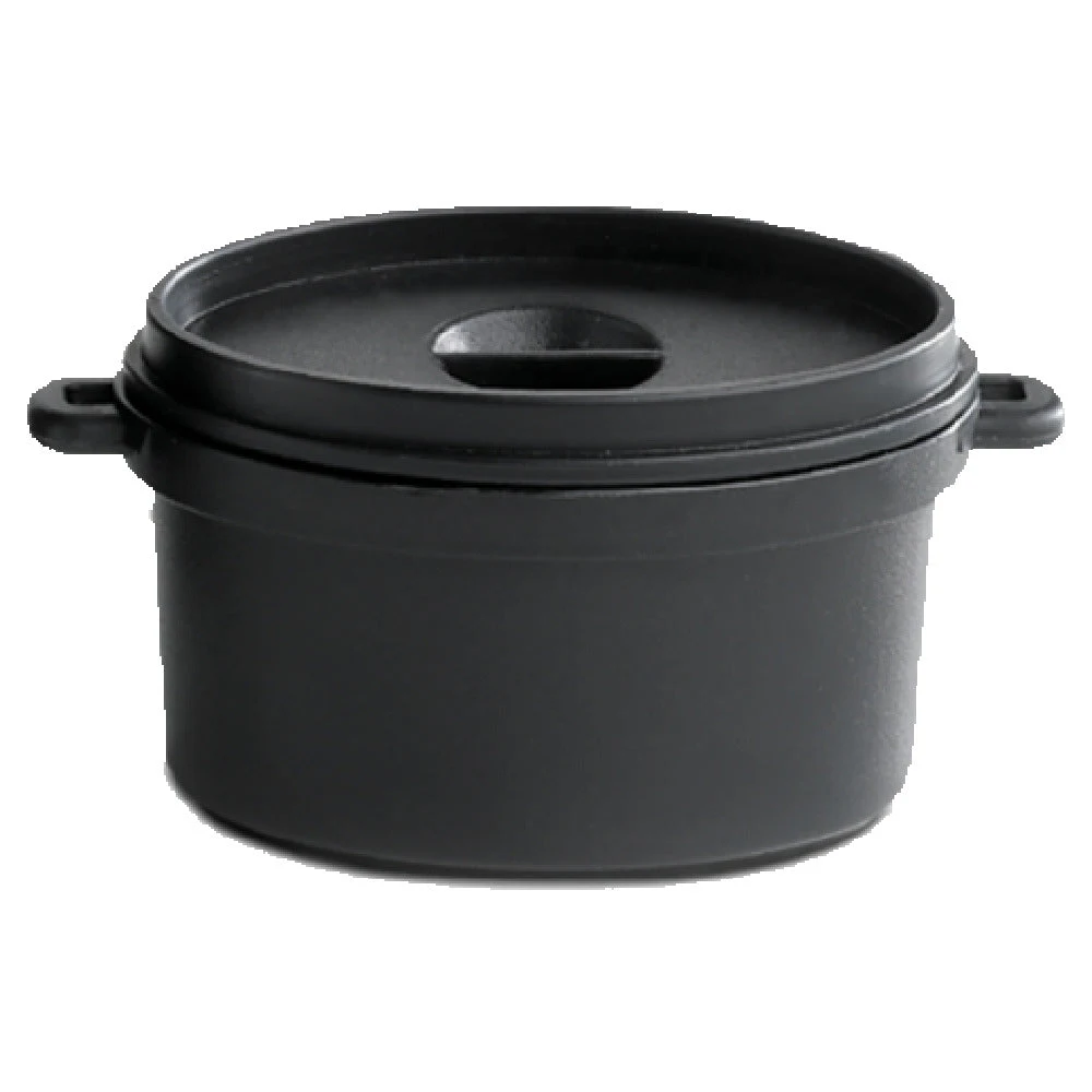JB Prince R743 2 Oz Cocotte Pan Disposable Oval with Lid Plastic Black 200 Packs