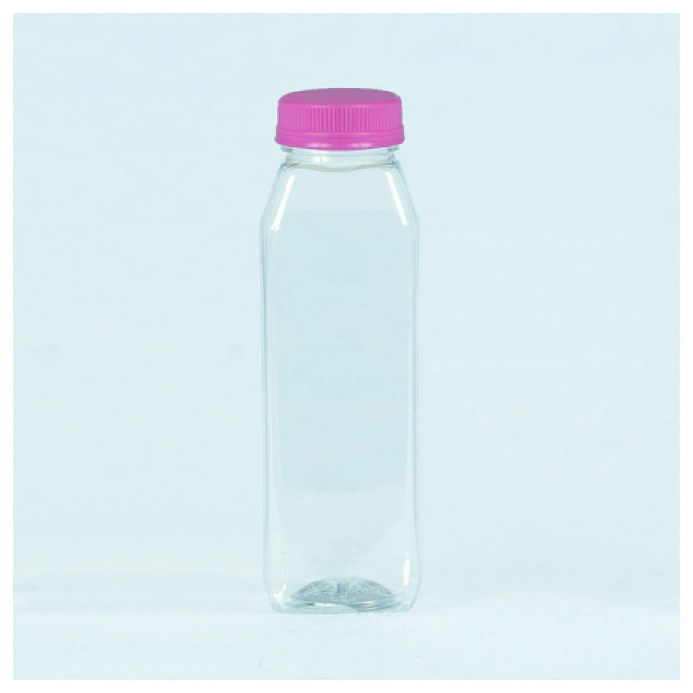 Buccaneer Container Corp 31650100801 10 Oz Tall Juice Bottles Clear PET with Pink Lids