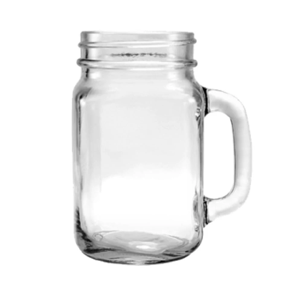 International Tableware 1316 16 Oz Mason Jar Glass Clear with Handle 24pcs/Case