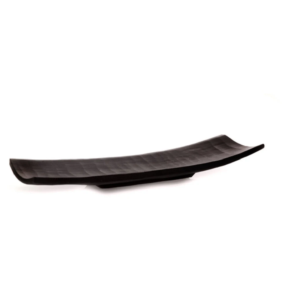 Steelite KMK2108ES 15 Inch Rectangular Serving Tray Curved Footed Resin Black
