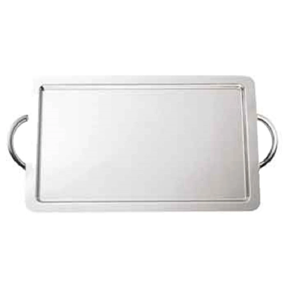 BauscherHepp 12.4858.6500 25-9/16 Inch Room Service Tray with Handles Stainless Steel Rectangular